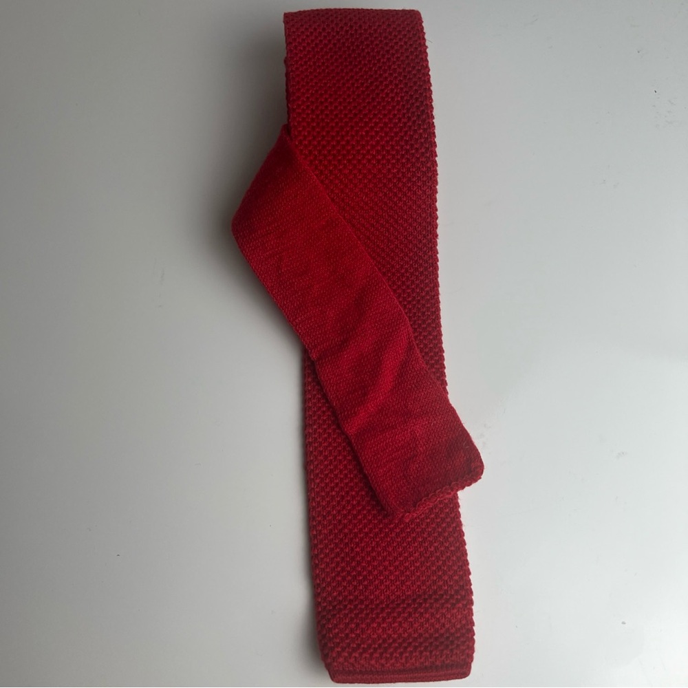 Source Unknown Red Knit Tie - image 3